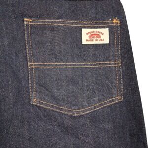 Round House Mens Made in USA Dark Wash Straight Leg Work Denim Jeans Size 34x33